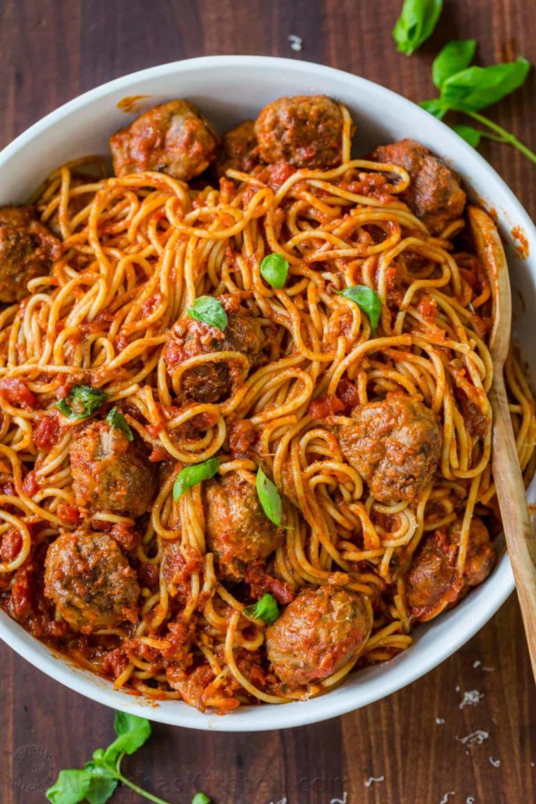 Spaghetti and meatballs