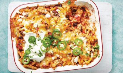 Mexican chicken pasta bake